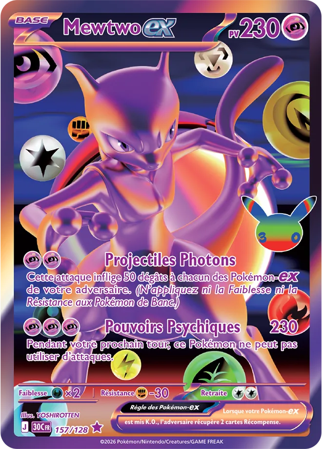 Carte Pokémon Mewtwo-ex, futuriste rare