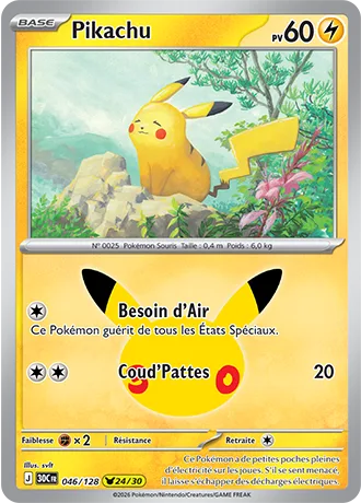 Carte Pokémon Pikachu 24/30, par svlt