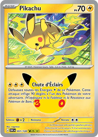 Carte Pokémon Pikachu 29/30, par nagimiso