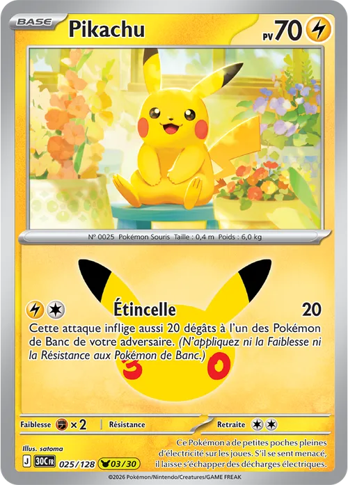 Carte Pokémon Pikachu 03/30, par satoma