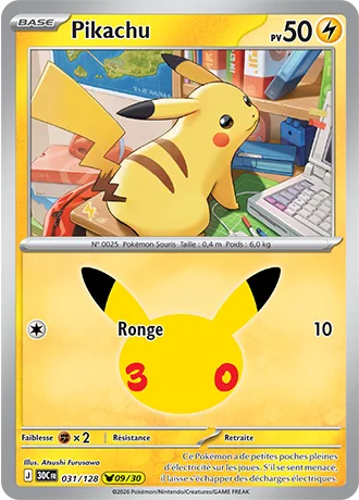 Carte Pokémon Pikachu 09/30, par Atsushi Furusawa