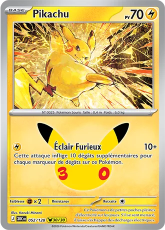 Carte Pokémon Pikachu 30/30, par Kazuki Minami
