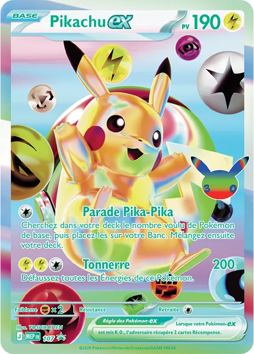 Carte Pokémon Pikachu-ex (version jour)