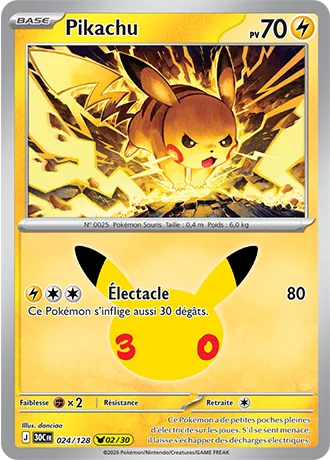 Carte Pokémon Pikachu 02/30, par danciao