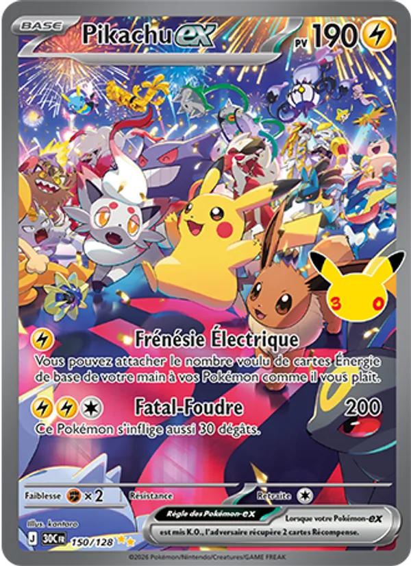 Carte Pokémon Pikachu ex 150/128