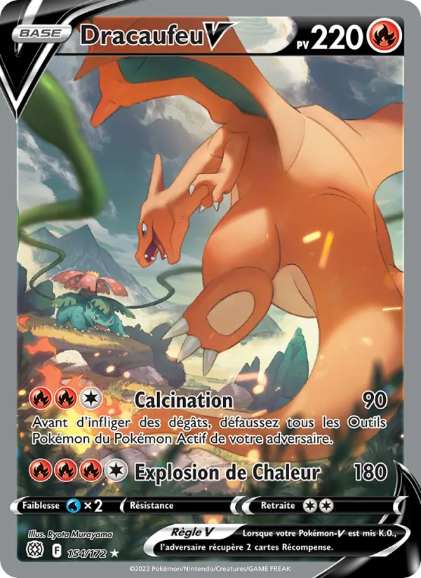 Carte Pokémon Dracaufeu V 154/172